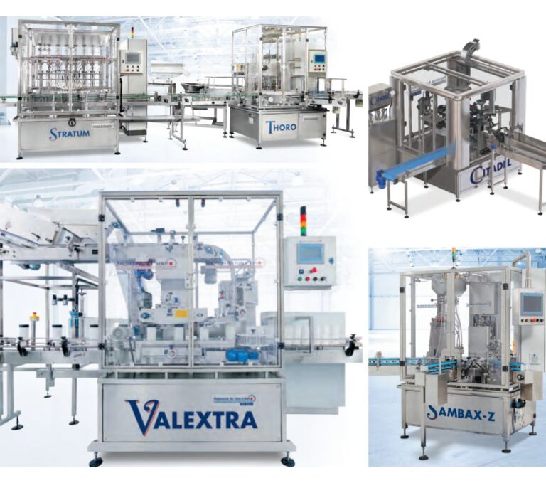 Automated packaging machinery in industrial setting, featuring various advanced systems and equipment.
